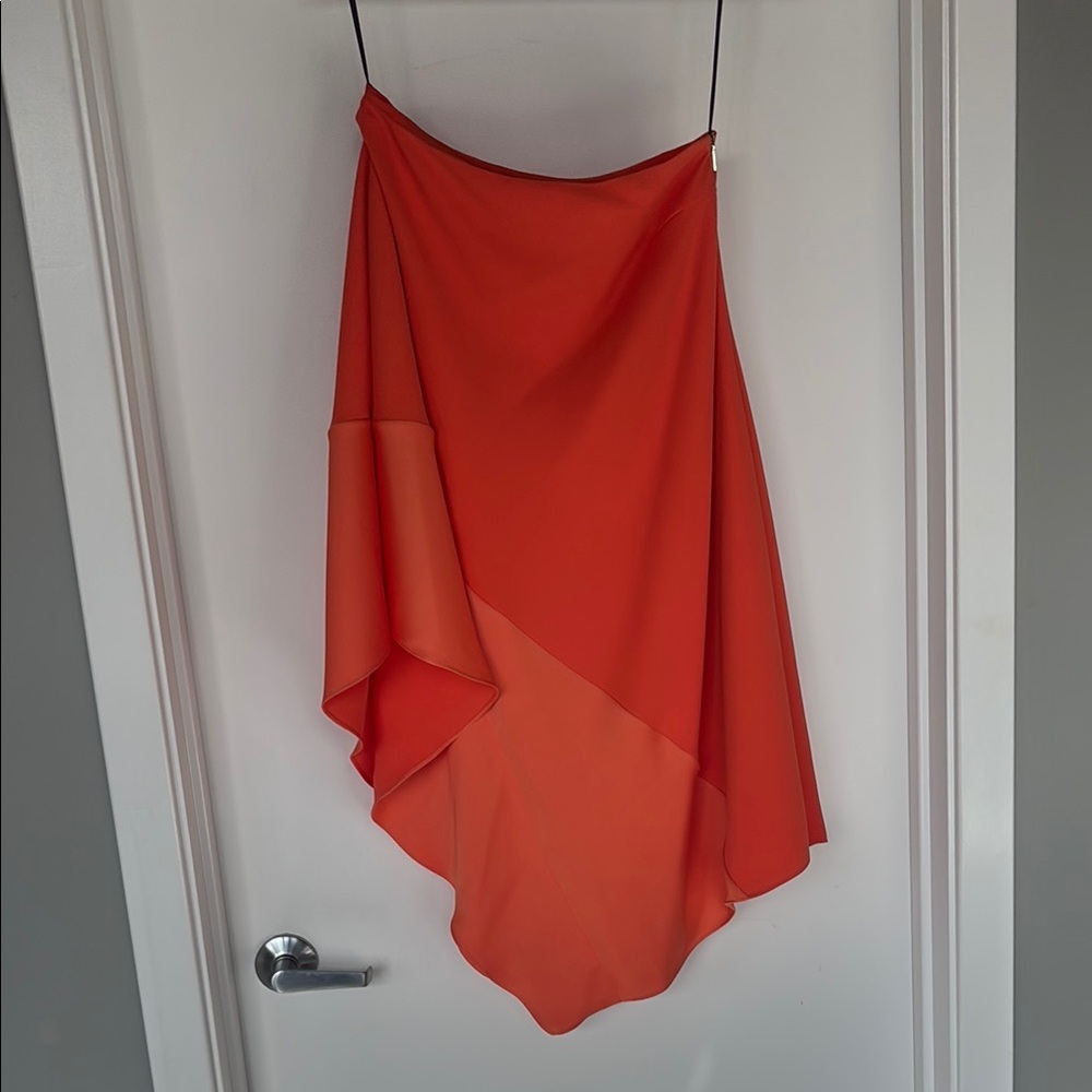 Chic Orange Asymmetrical Skirt. Women size 2